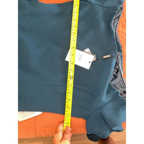 NWT Bardot Off The Shoulder Bell Sleeve Midi Length Solange Dress Women 8 Teal - Picture 10 of 12